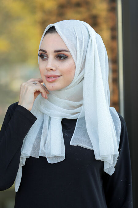 Ecru Hijab Shawl 7551E - NEVA STYLE