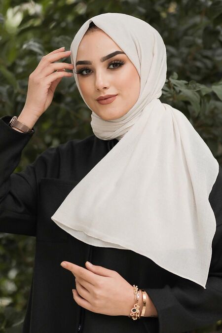 Ecru Hijab Shawl 7563E - NEVA STYLE