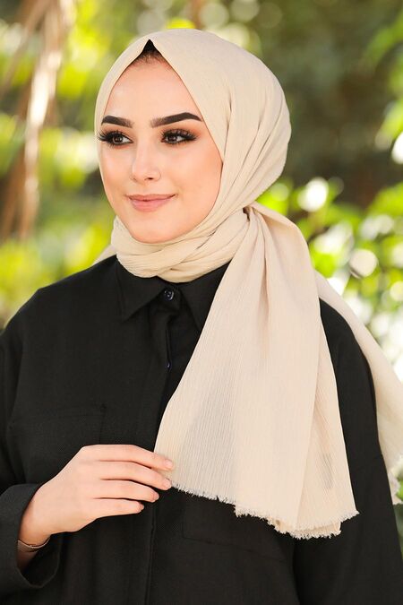 Ecru Hijab Shawl 7571E - NEVA STYLE