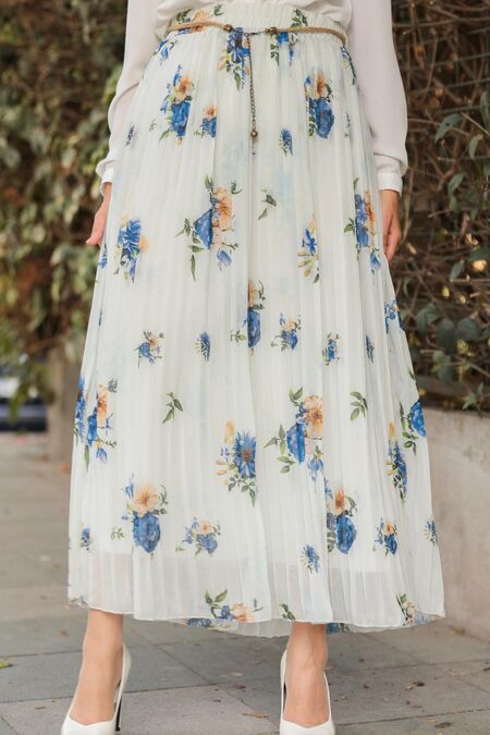 Ecru Hijab Skirt 18191E - NEVA STYLE