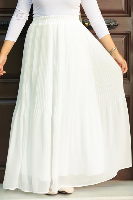 Ecru Hijab Skirt 32140E - NEVA STYLE