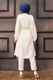 Ecru Hijab Suit 51630E - 2