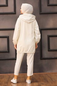 Ecru Hijab Sweatshirt & Tunic 6328E - 3