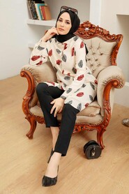 Ecru Hijab Tunic 11558E - 3