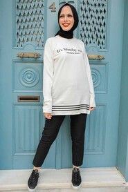 Ecru Hijab Tunic 13080E - 1