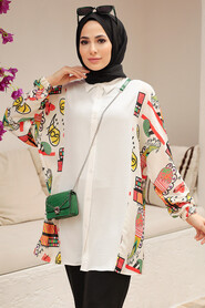 Ecru Hijab Tunic 3797E - 1