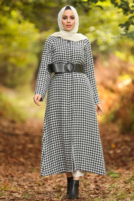 Ecru Hijab Coat 5510E - NEVA STYLE