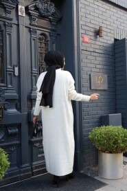 Ecru Knit Modest Dress 27504E - 4