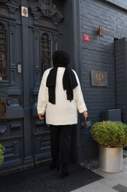 Ecru Knit Modest Sweater Tunic 87181E - 4