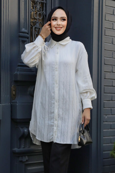 Ecru Modest Top 10510E - NEVA STYLE