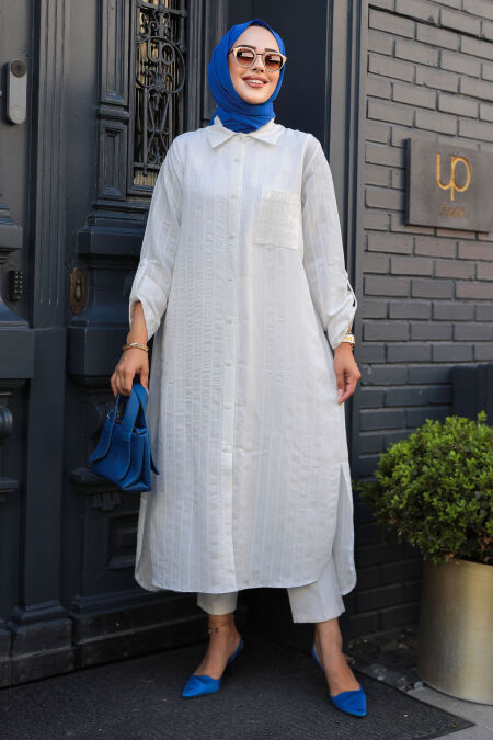 Ecru Modest Top 10521E - NEVA STYLE