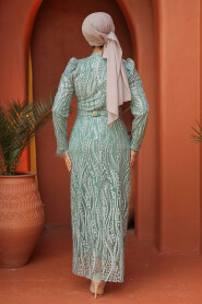 Elegant Almond Green Modest Evening Dress 52055CY - 4