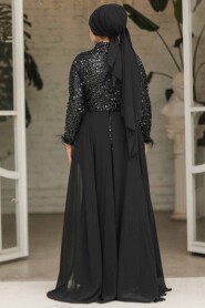 Elegant Black Modest Evening Dress 45251S - 4