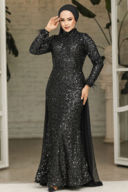 Elegant Black Modest Evening Dress 45251S - 2