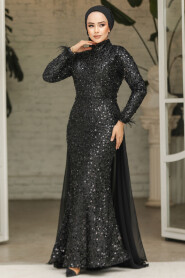 Elegant Black Modest Evening Dress 45251S - 3