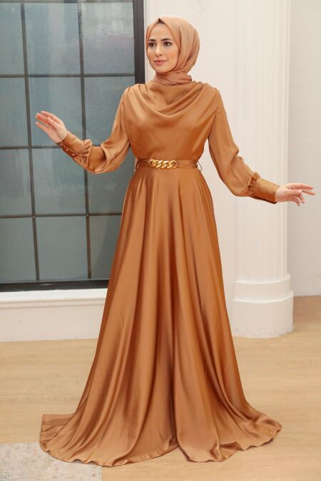  Elegant Sunuff Colored Muslim Engagement Dress 3460TB - NEVA STYLE