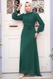Emerald Green Hijab Dress 2703ZY - 2