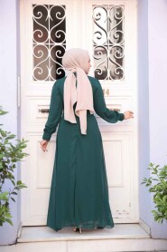 Emerald Green Hijab Dress 2703ZY - 3