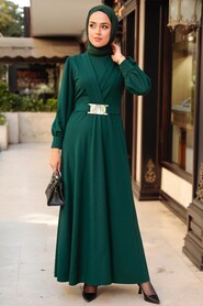 Emerald Green Hijab Dress 5806ZY - 1