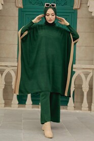 Emerald Green Hijab Knitwear Triple Suit 33850ZY - 2