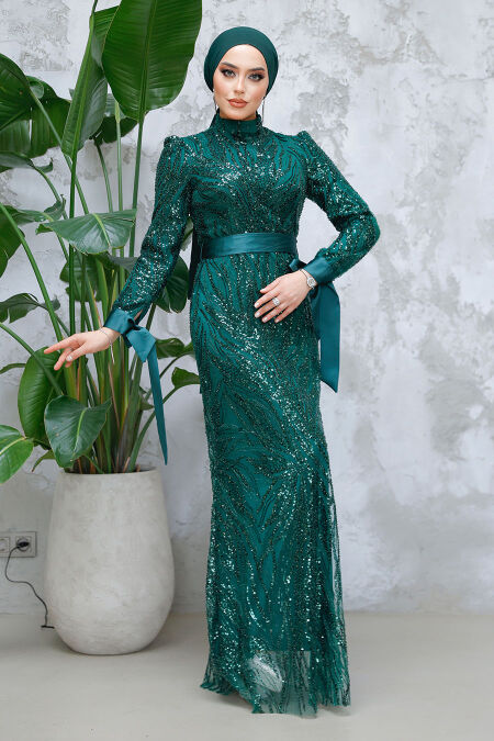Emerald Green Modest Gown 4791ZY - NEVA STYLE