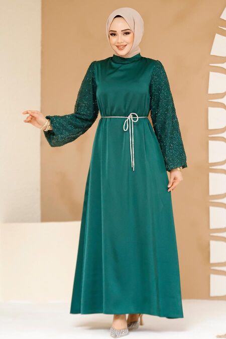 Emerald Green Modest Gown 61671ZY - NEVA STYLE