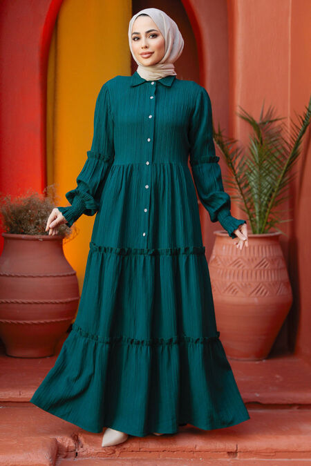 Emerald Green Modest Long Dress 4421ZY - NEVA STYLE