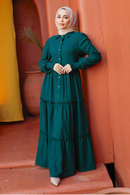 Emerald Green Modest Long Dress 4421ZY - 3