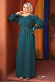 Emerald Green Modest Prom Dress 25681ZY - 3