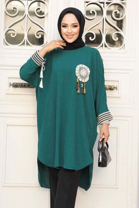 Emerald Green Modest Top 651ZY - NEVA STYLE