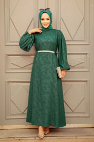 Emerald Green Modest Wedding Dress 60981ZY - 1