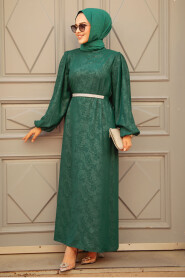 Emerald Green Modest Wedding Dress 60981ZY - 2