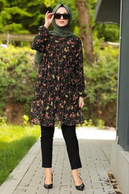 Floral Pattern Hijab Tunic 17013S - 2