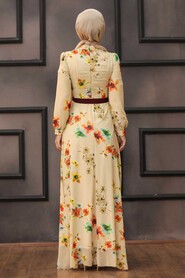 Flower Patterned Hijab Dress 815230DSN - 2