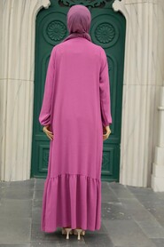 Fuchsia Hijab Dress 7681F - 3