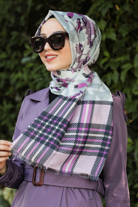 Fuchsia Hijab Shawl 7554F - NEVA STYLE