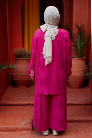 Fuchsia Hijab Suit Dress 41502F - 3