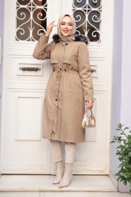 Fur Hooded Mink Modest Parka 60650V - 2
