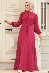 Fuschia Hijab Dress 2703F 