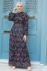 Fushia Hijab Dress 27890F - 1