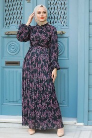 Fushia Hijab Dress 27890F - 2