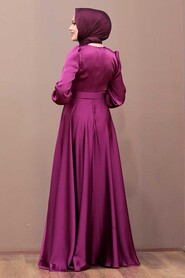  Luxorious Fushia Islamic Wedding Gown 3038F - 4