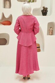 Fushia Hijab Suit Dress 64670F - 3