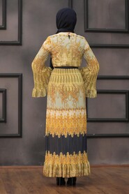 Gold Hijab Dress 23813GOLD - 2