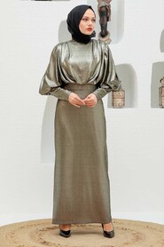  Gold Turkish Hijab Wedding Dress 32321GOLD - 1