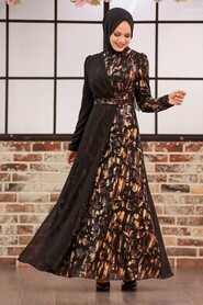  Long Sleeve Gold Modest Islamic Clothing Prom Dress 32431GOLD - 1