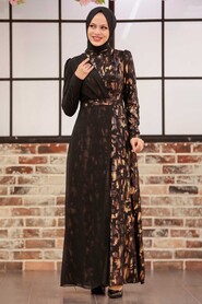  Long Sleeve Gold Modest Islamic Clothing Prom Dress 32431GOLD - 3
