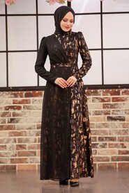  Long Sleeve Gold Modest Islamic Clothing Prom Dress 32431GOLD - 2