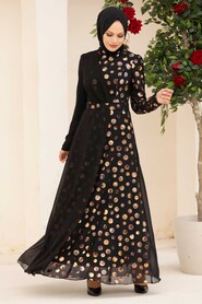  Modern Gold Muslim Bridal Dress 32432GOLD - 1