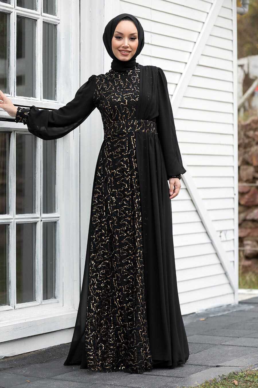 Luxury Gold Lace Embroidered Mermaid Velvet Hijab Evening Dress – Sultan  Dress